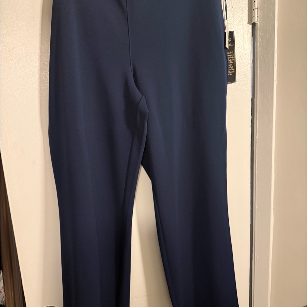DG2 by Diane Gilman Classic Navy Straight Leg Pants